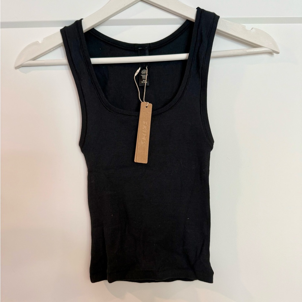 Classic Black Ribbed Tank Top